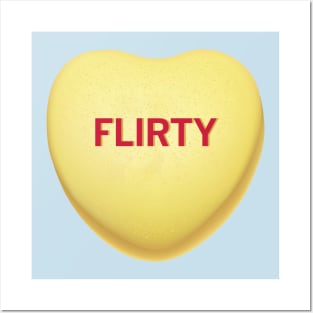 Flirty Valentine's Day Candy Heart Shirt Posters and Art